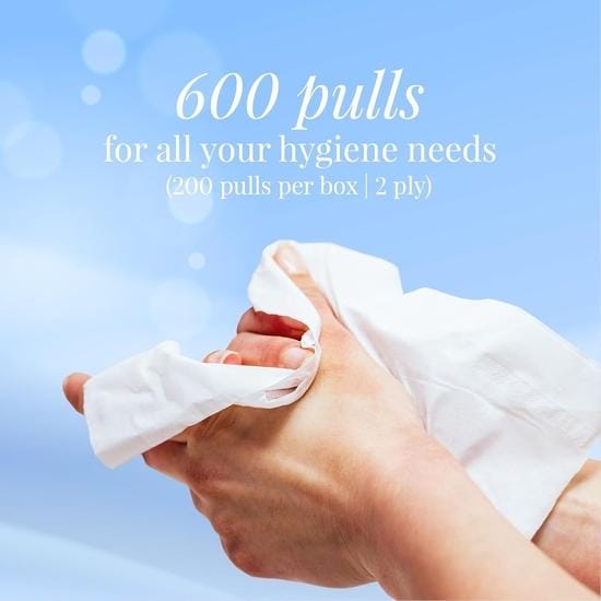 Origami 2-laags gezichtstissuebox | Autotissue - Pak van 3 (200 Trekken Per Doos, 600 Vellen) beige