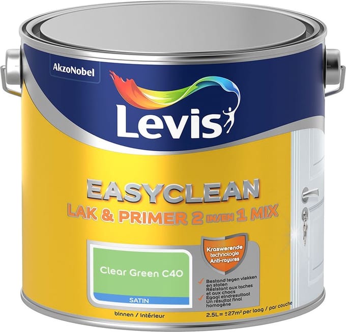 Levis - Easyclean Lak & Primer 2-In-1 Mix - Clear Green C40 - Mengverf - 2,5 L