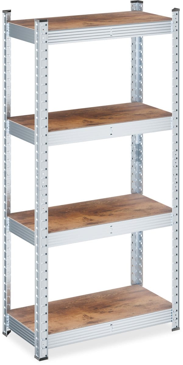 zware stelling - 2 stuks - 60x120x30 cm - bruin en zilver