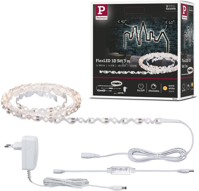 FlexLED LED Strip 3D 3m 8W 320lm/m 60 LEDs/m 3000K 12VA