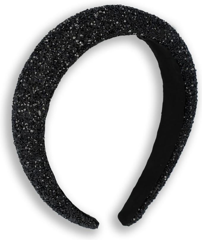 Lajetti Glitter Haarband Dames Zwart Breed