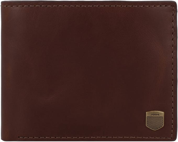 FOSSIL Portemonnee Hayes Coin Pocket Bifold Wallet Brown Bruine