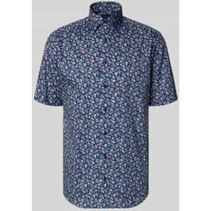 OLYMP Luxor Overhemd, Modern Fit, New Kent, Marineblauw