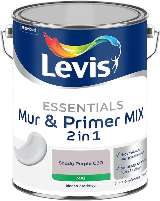 Levis - Essentials Mur & Primer Mix - Shady Purple C30 - Mengverf - 5 L
