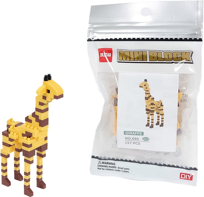 PIA Soft Toys - Bouwset blokken - giraf - 2 cm x 10 cm x 17 cm