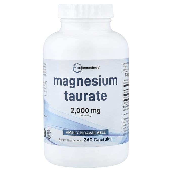 Micro Ingredients, Taurate de Magnésium, 240 Gélules (500 mg par capsule)