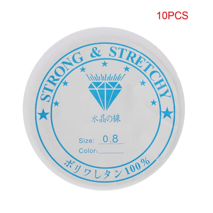 Fil Élastique en Cristal Transparent Fil de Perles pour la Fabrication de Bijoux (0,8 mm * 8 m) white