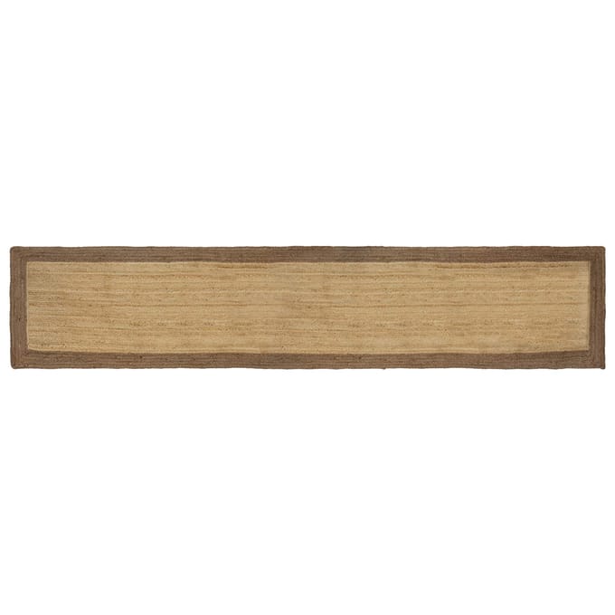 vidaXL - Gebied - Tapijt - Grijs - en - natuurlijk - 80 - x - 400 - cm - Jute