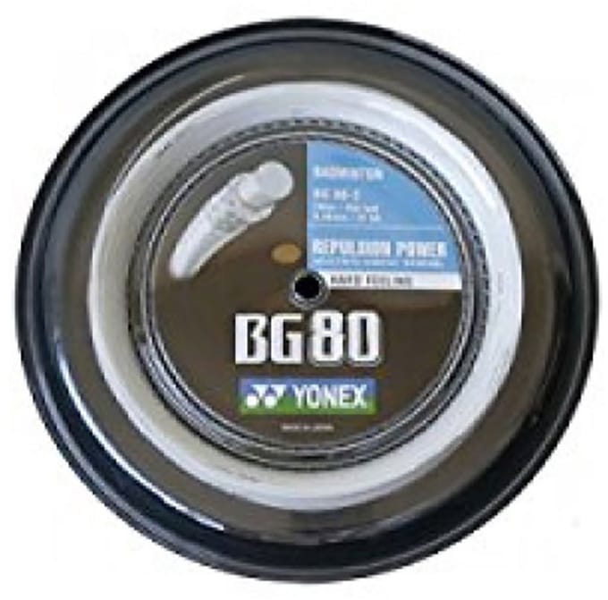 Yonex BG80 badmintonsnaar - 200m - zwart