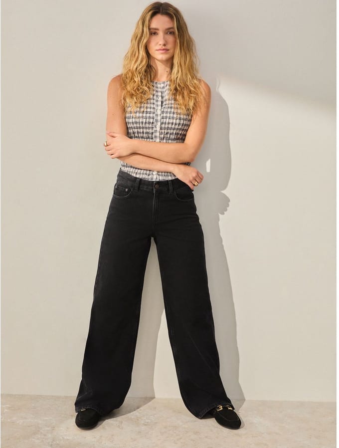 Next - Dames - Jeans met wijde pijpen - Zwart