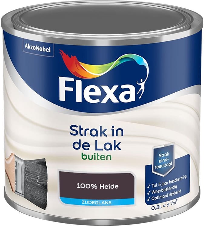 Flexa - Strak In De Lak Buitenlak Zijdeglans - 100% Heide - Mengverf - 500 Ml