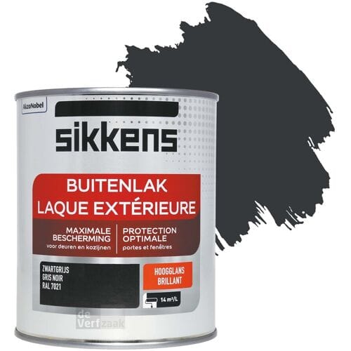 Sikkens - Buitenlak Hoogglans - Ral 7021 - 750 Ml