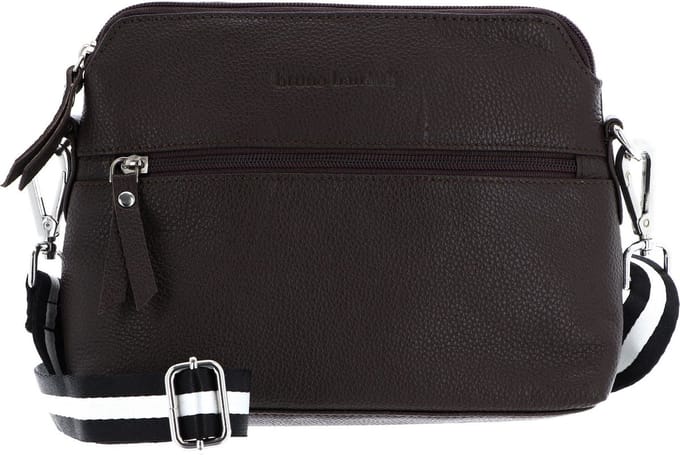 bruno banani Leren Schoudertas Crossbody Bag Brown Donkerbruin
