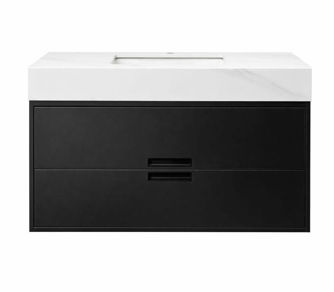LINEA UNO - Altira 100 - Mat zwart - Badmeubel - - 301591