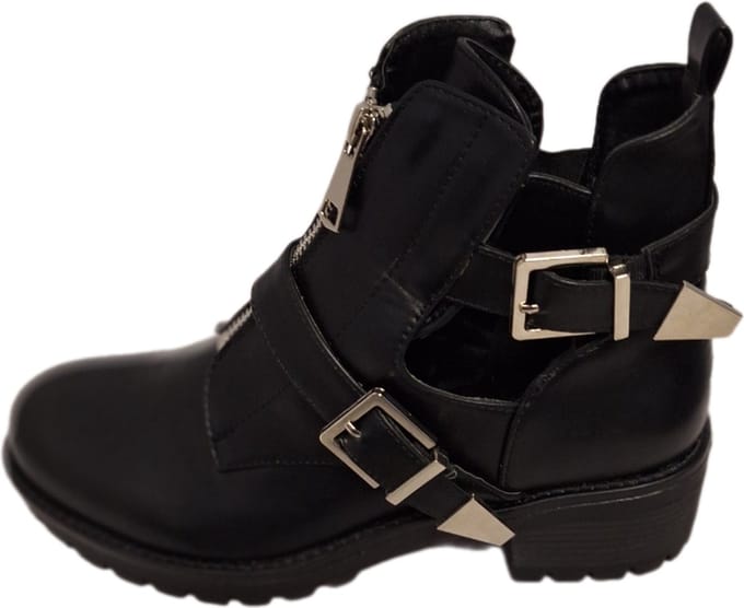 LUCKYSHOES-FANCY SHOE-FRONTRITS-2 RIEMPJES MET GESP-HAK3 CM-37