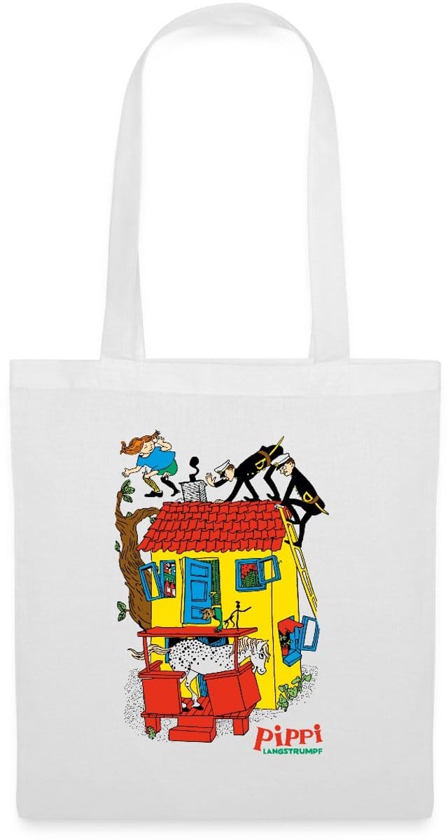 Pippi Langkous Villa Kakelbont Tas Van Stof Schoudertas