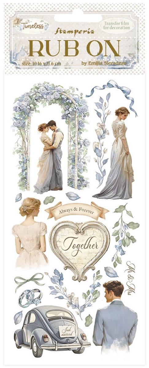 Stamperia - Timeless Rub-On 4x8,5 Inch Wedding (DFLRB162)