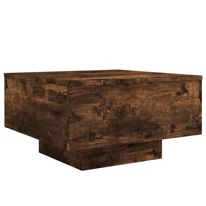 vidaXL - Salontafel - met - LED-verlichting - 55x55x31 - cm - gerookt - eikenkleurig
