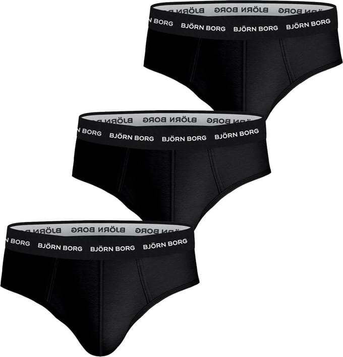 Björn Borg Cotton Stretch brief - heren slips (3-pack) - zwart