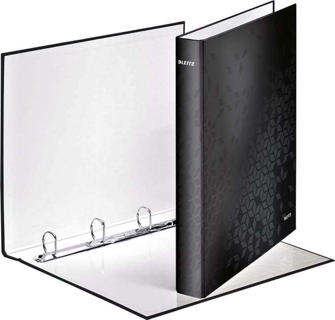Leitz WOW ringmap 4 ringen, zwart 10 stuks