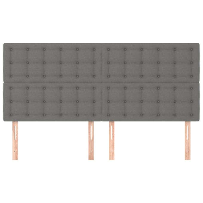 vidaXL - Hoofdbord - donkergrijs - 200x5x118/128 - cm - Stof