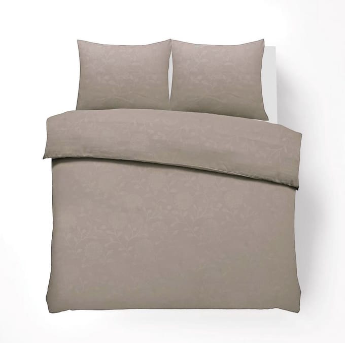 Husch Dekbedovertrek - Embossed Flower - 200x200/220 - Beige
