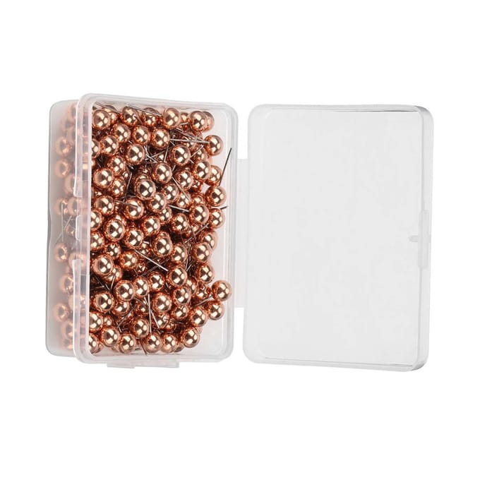 200 stuks ronde plastic punaisespelden, decoratieve doe-het-zelf-tool (Rosé goud)