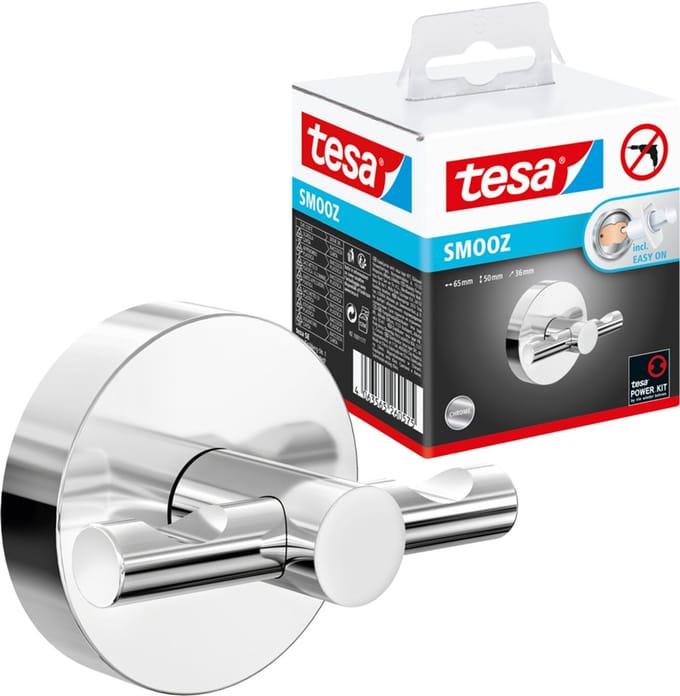Tesa dubbele handdoekhaak SMOOZ chroom