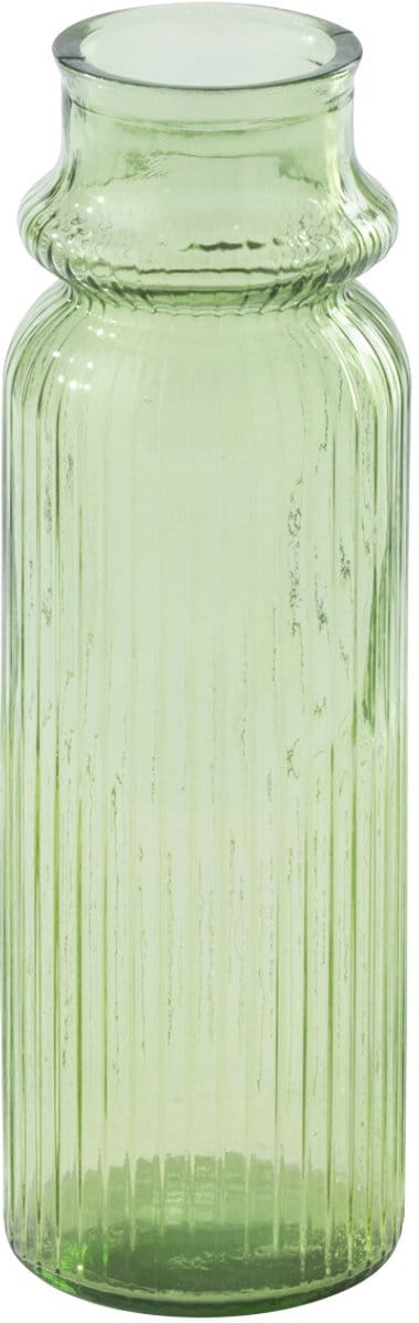J-Line vaas Gestreept - glas - lichtgroen