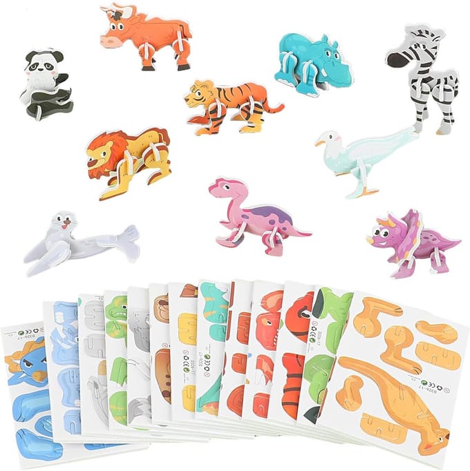 3D Puzzels - Educatieve Puzzels - Leren en Spelen - Dierendesigns - 25 Stuks - Meerkleurig