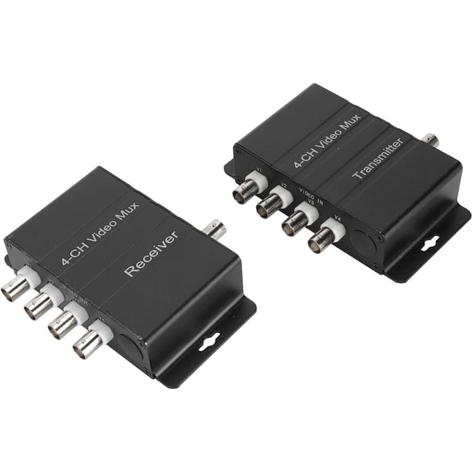 4-kanaals videomultiplexer Interferentiebestendig 4 HD-video naar coaxkabelmultiplexer black