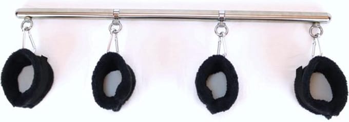 Mega spreidstang BDSM - 4 zachte stevige handboeien - 50CM - Luxe materialen - Spreader bar