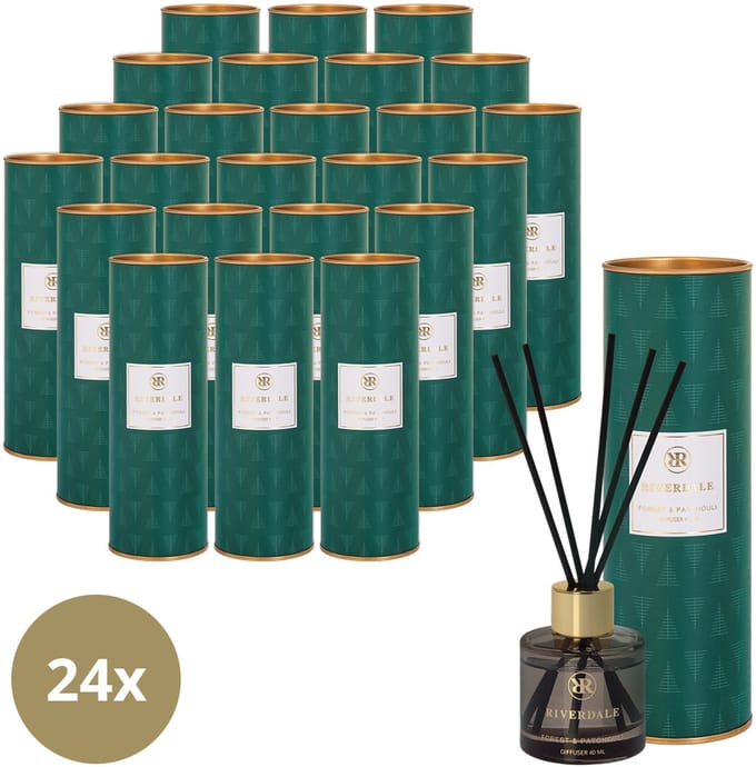 Riverdale - Geurstokjes - Forest & Patchouli - 24 x 40 ml - Multicolour- Subtiele geurverspreiding