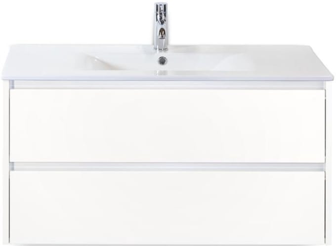 Dante Badmeubelset 100 cm - Wit Hoogglans - Keramische Wastafel Wit Enjoy