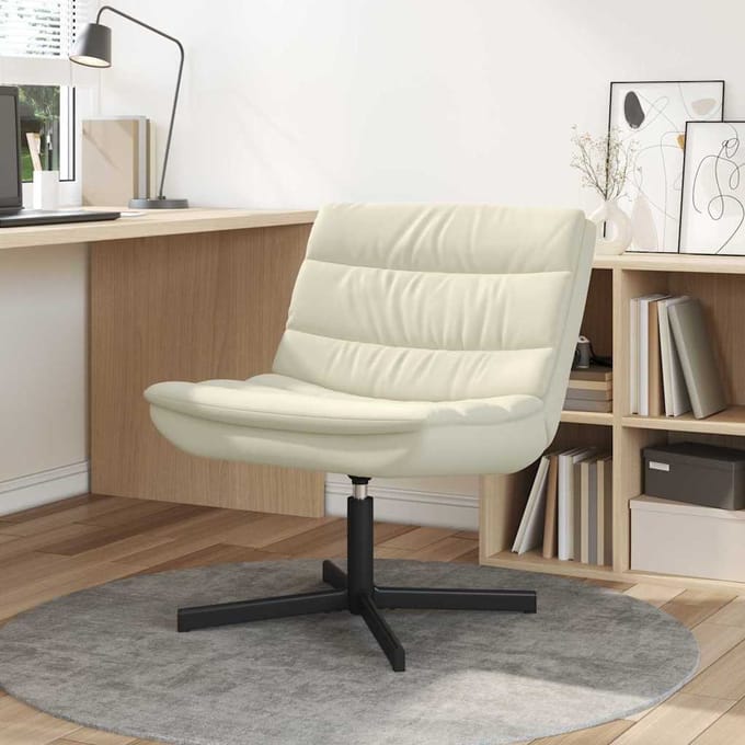 vidaXL - Draaistoel - Crème - 63 - x - 75 - x - 76 - cm - Kunstleer