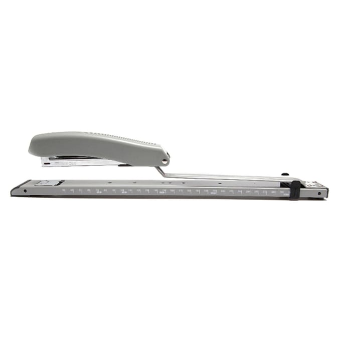 Nietmachine Desktop Grote Capaciteit Metaal Lange Arm Handheld Nietmachine met Vernier voor Kantoor School gray