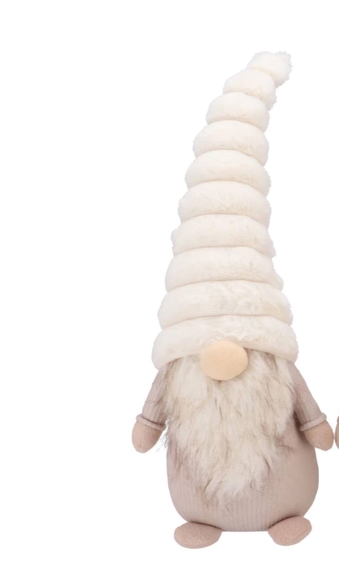 Gnome cozy white fur 10x7x30cm