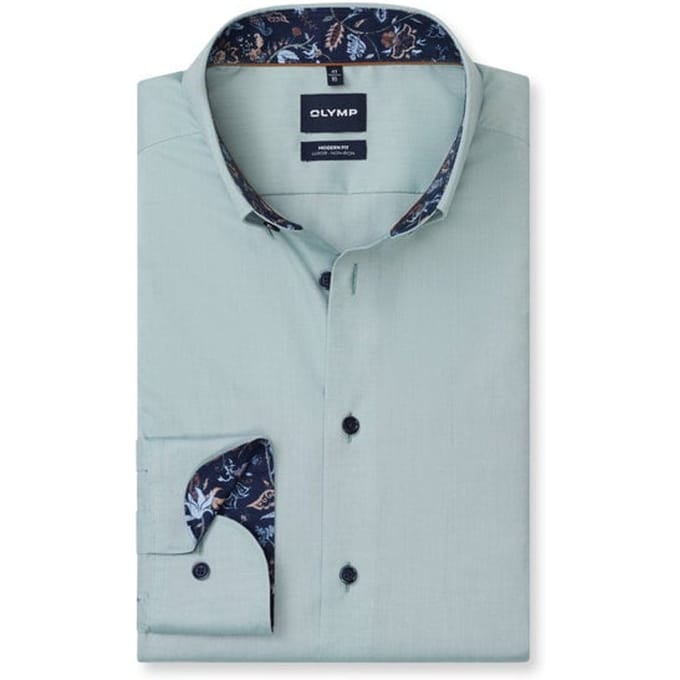 OLYMP Luxor Overhemd, Modern Fit, Button-down, Groen
