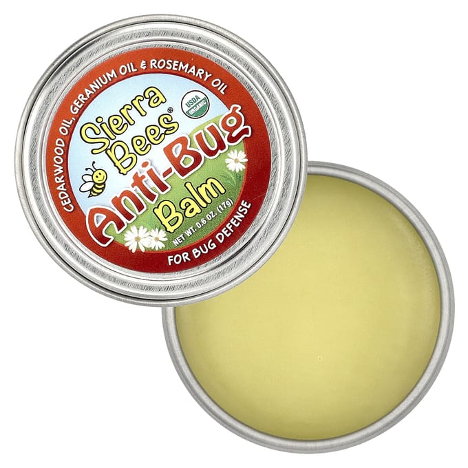 Sierra Bees, antibugbalsem, cederhout, geranium- en rozemarijnolie, 17 g (0,6 oz) red
