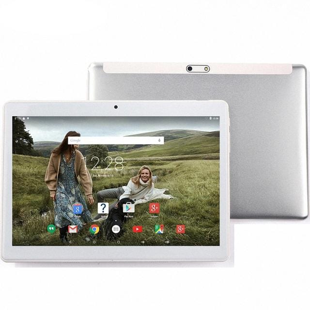 Tablet PC 10.1 Inch Android 11 Octa Core 4GB/64GB Tablet 3G LTE Telefoongesprek GPS 1280*800 IPS met Cover Case Add keyboard case zilver