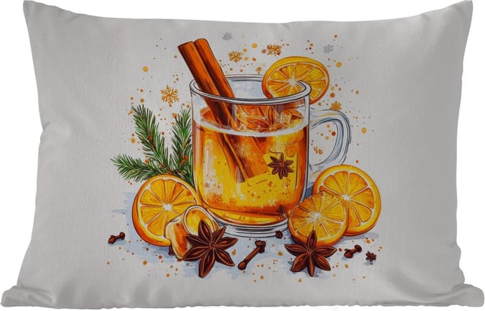Buitenkussens - Tuin - Warm - Thee - Oranje - Kaneel - 50x30 cm