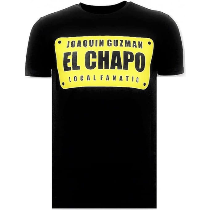 Luxe Mannen T-shirt - Joaquin Guzman El Chapo - Zwart