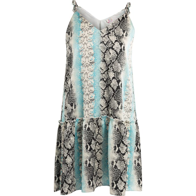 IZIA Mini-jurk met slangenprint Dames Blauw Veelkleurig