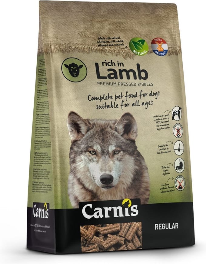 Carnis droogvoeding geperst rijk aan lam regular 2kg