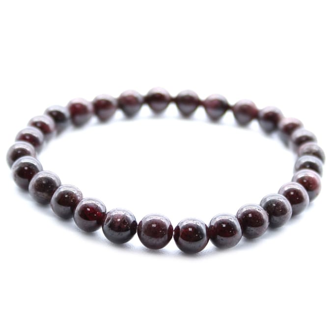 Bloedgranaat Edelsteen Armband – Elastische Kralenarmband – Natuursteen – Dames & Heren