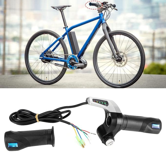24V 500W Motor Geborstelde Controller Box met Gashendel voor Elektrische Fiets Scooter E-bike gray