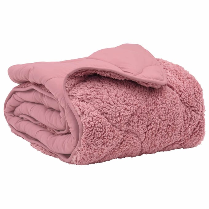 vidaXL Vol jaar dekbed Roze 200 x 200 cm Microfiber en Teddy fleece
