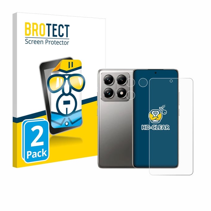 BROTECT - Screenprotector voor Xiaomi 14T Pro (Voor+Camera) - Folie Beschermfolie transparant 2 Stuks