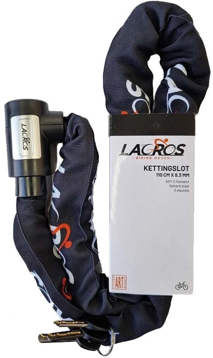 Lacros - kettingslot 110cmx8.3mm - ART2 - gehard staal - incl. 3 sleutels