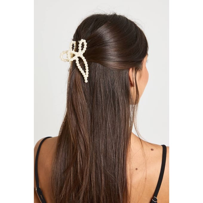 boohoo Dames Parel Detail Strik Klauwclip